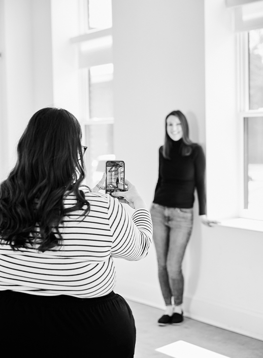 Woman being photographed