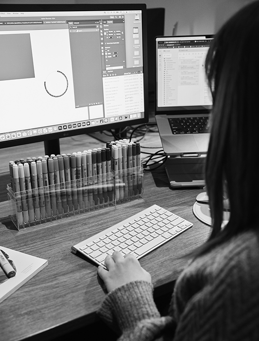 Designer working at computer
