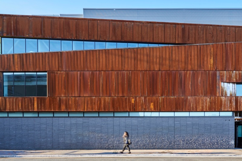 Place Des Arts, weathered steel exterior Sudbury ON